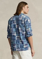 Classic Fit Patchwork Madras Camp Shirt