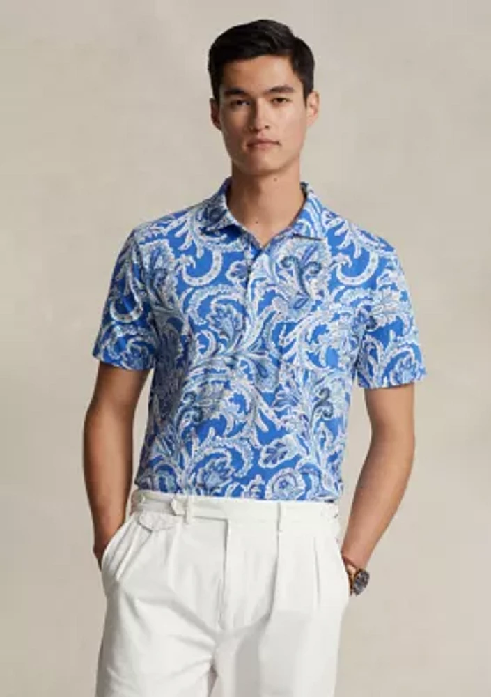 Standard Fit Paisley Jersey Polo Shirt