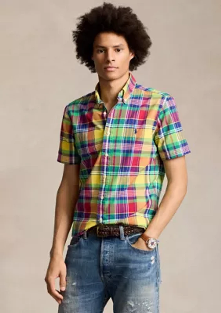 Classic Fit Plaid Oxford Shirt