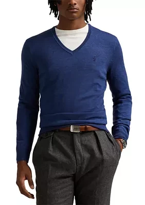 Washable Wool V-Neck Sweater