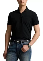 Classic Fit Stretch Mesh Zip Polo Shirt