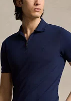 Classic Fit Stretch Mesh Zip Polo Shirt