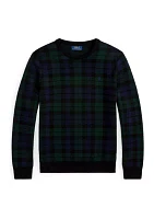 Plaid Washable Wool Sweater