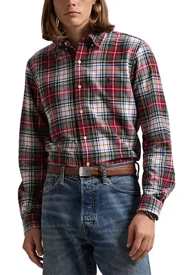 Classic Fit Plaid Brushed Oxford Shirt