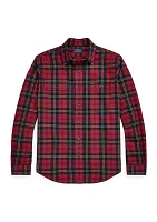 Classic Fit Plaid Brushed Oxford Shirt