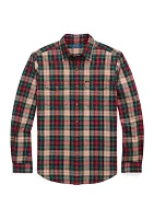 Classic Fit Plaid Brushed Oxford Shirt