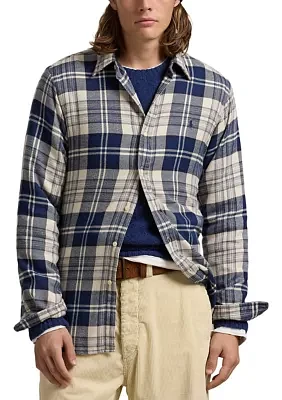 Classic Fit Plaid Brushed Flannel Shirt