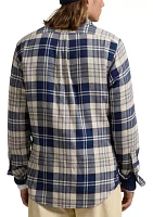 Classic Fit Plaid Brushed Flannel Shirt