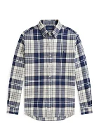 Classic Fit Plaid Brushed Flannel Shirt