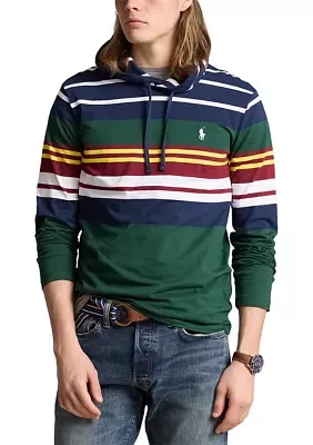 Striped Jersey Hooded T-Shirt