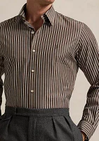 Classic Fit Striped Stretch Poplin Shirt