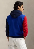 Color-Blocked Double-Knit Mesh Hoodie