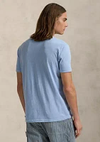 Slub Jersey Short-Sleeve Henley Shirt