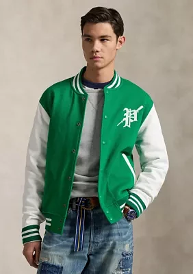 Fleece Graphic Baseball Jacket