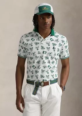 Classic Fit Print Mesh Polo Shirt