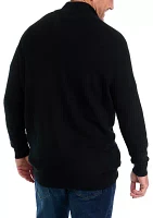 Big & Tall Textured Cotton Half Zip Pullover