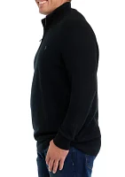 Big & Tall Textured Cotton Half Zip Pullover