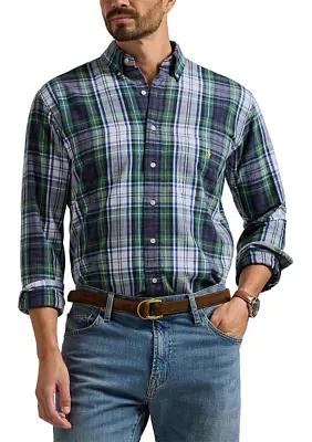 Big & Tall Plaid Brushed Oxford Shirt