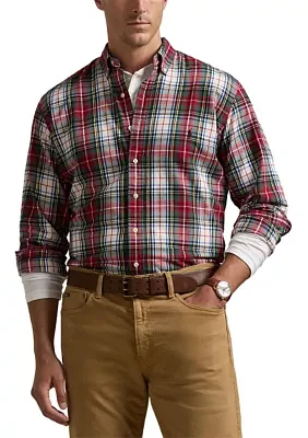 Big & Tall Plaid Brushed Oxford Shirt