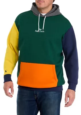 Big & Tall Logo Color-Blocked Double-Knit Hoodie