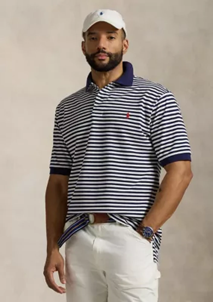 Big & Tall Striped Mesh Polo Shirt