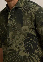 Big & Tall Palm-Camo Mesh Polo Shirt