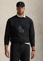 Big & Tall Leather Pony Double Knit Sweatshirt