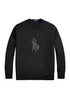 Big & Tall Leather Pony Double Knit Sweatshirt