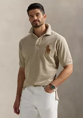 Big & Tall Leather Pony Mesh Polo Shirt