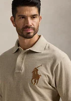 Big & Tall Leather Pony Mesh Polo Shirt