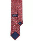 Geometric Print Silk Twill Tie