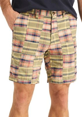 8.5" Plaid Patchwork Shorts