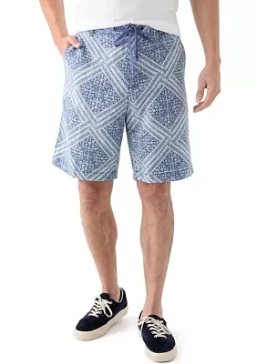 Printed Linen Shorts