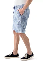 Printed Linen Shorts