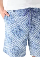 Printed Linen Shorts