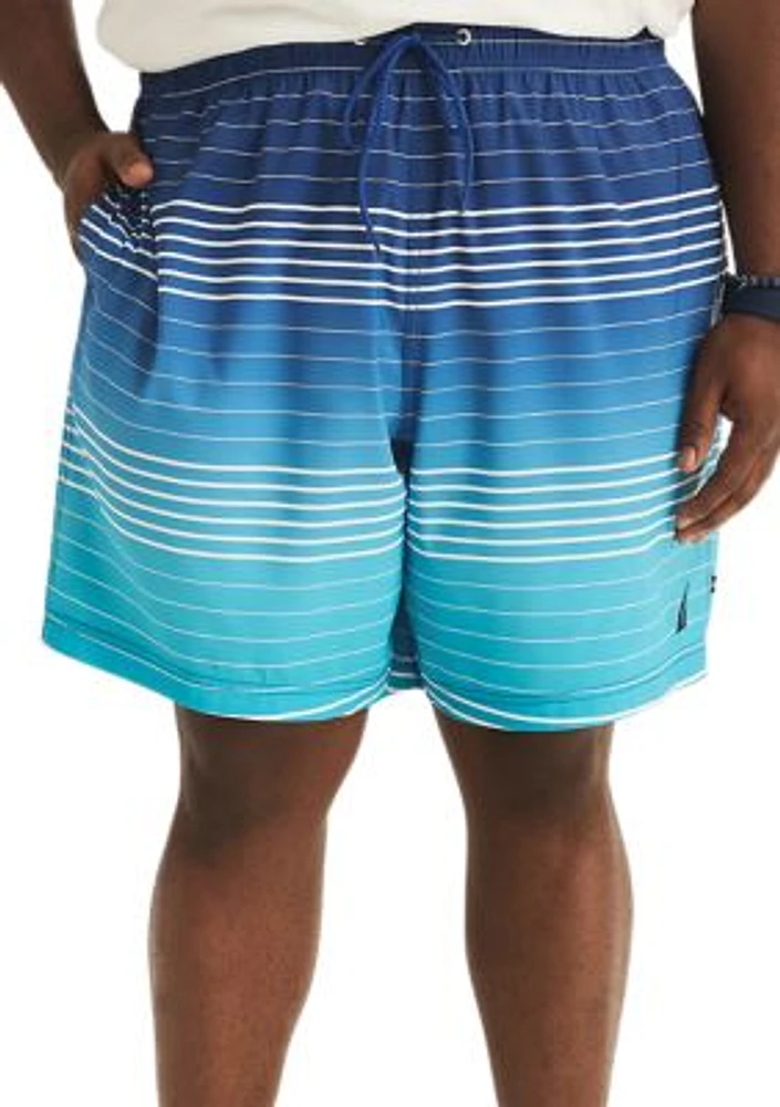 Big & Tall Sustainably Crafted Ombré Striped Lined Swim Shorts