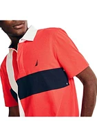 Sustainably Crafted Classic Fit Pieced Rugby Polo Shirt