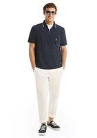 Linen Johnny Collar Polo Shirt