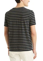 Jeans Co. Striped Linen Crewneck T-Shirt