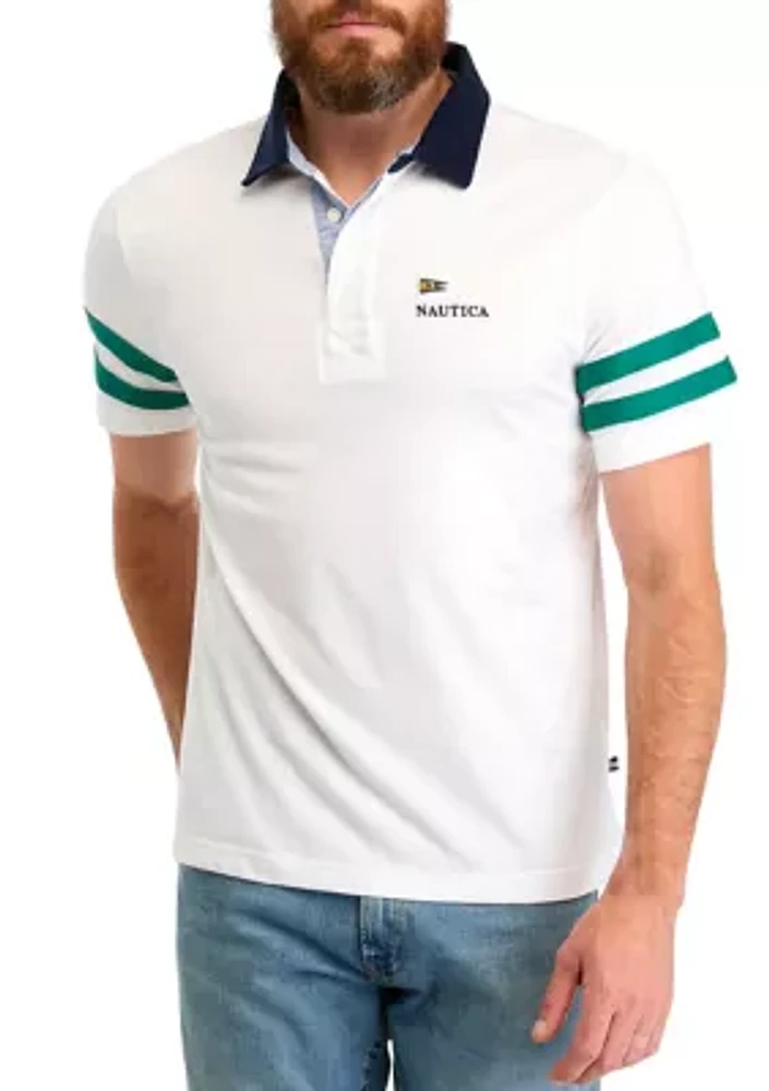 Stripe Short Sleeve Polo Shirt