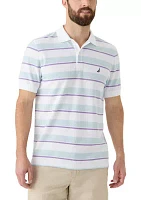 Classic Fit Striped Deck Polo Shirt