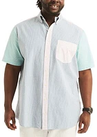 Big & Tall Seersucker Striped Short Sleeve Shirt