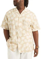 Big & Tall Printed Camp Linen Short Sleeve Shirt