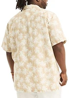 Big & Tall Printed Camp Linen Short Sleeve Shirt