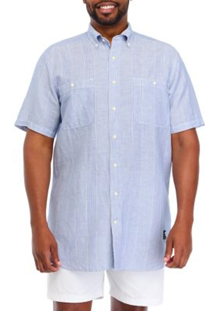 Big & Tall Short Sleeve Madras Plaid Shirt