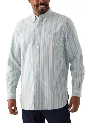 Big & Tall Long Sleeve Oxford Stripe Button Up Shirt