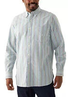 Big & Tall Long Sleeve Oxford Stripe Button Up Shirt