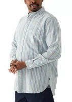 Big & Tall Long Sleeve Oxford Stripe Button Up Shirt