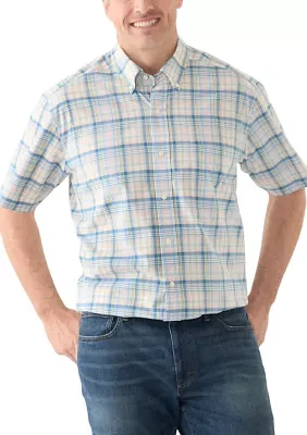 Big & Tall Short Sleeve Plaid Woven Shirt