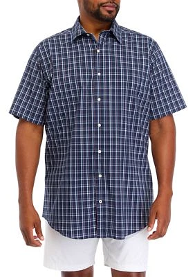 Big & Tall Short Sleeve Navtech Plaid Shirt